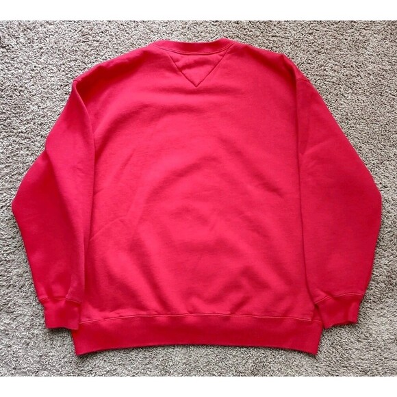 Vintage Tommy Hilfiger Sweatshirt Men's Large Red Short Sleeve - Picture 4 of 6